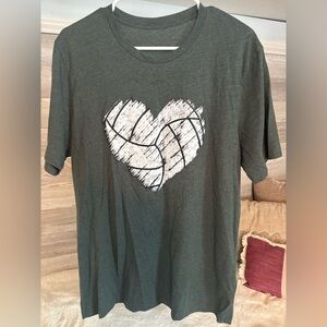 Green T-Shirt with Heart Design